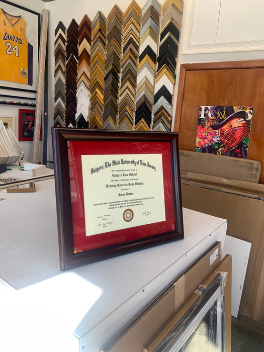 Rutgers Diploma Frame Red Suede Decor Picture
