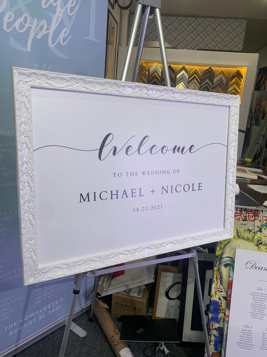 Wedding Welcome Sign 20x30 custom personalized frames on foamcore