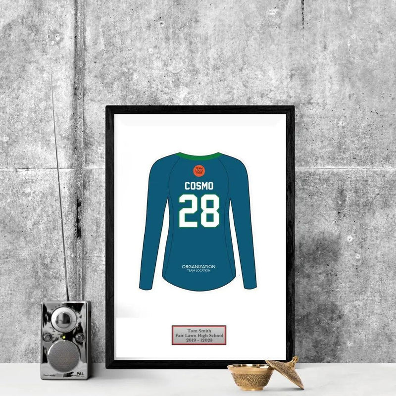Mens soccer High School Senior Award Night Gift Idea - Jersey Print Frame - Modern Memory Design Picture frames - New Jersey Frame shop custom framing