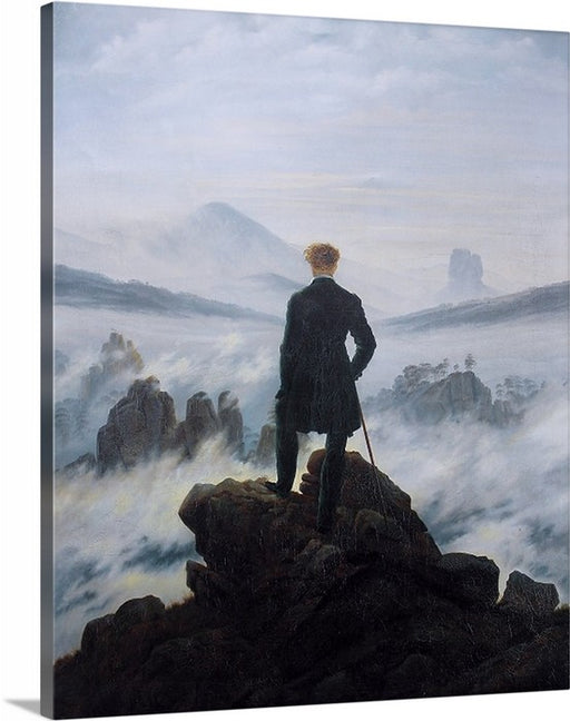The Wanderer Above The Sea of Fog by Caspar David Friedrich Art Canvas Classic Artwork