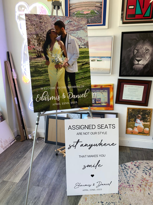 Wedding event Welcome sign 20x30 custom Personalized - Modern Memory Design Picture frames - New Jersey Frame shop custom framing